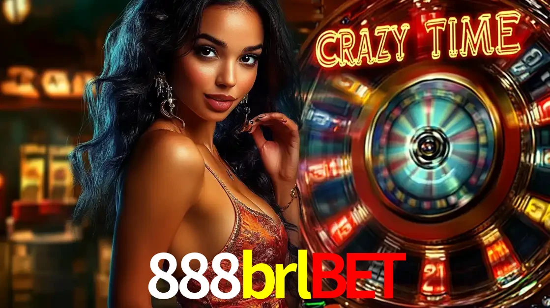 Mulher elegante ao lado da vibrante roda da fortuna do jogo de cassino ao vivo Crazy Time, um dos game shows mais populares e cheios de prêmios do 888brlbet.